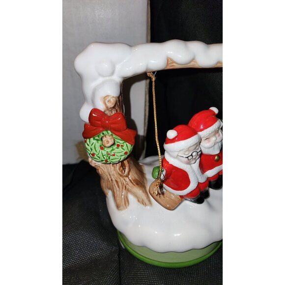 Ron Gordon Designs Inc. White Christmas Ceramic Santa & Mrs. Claus Swing Figurin - Picture 3 of 11